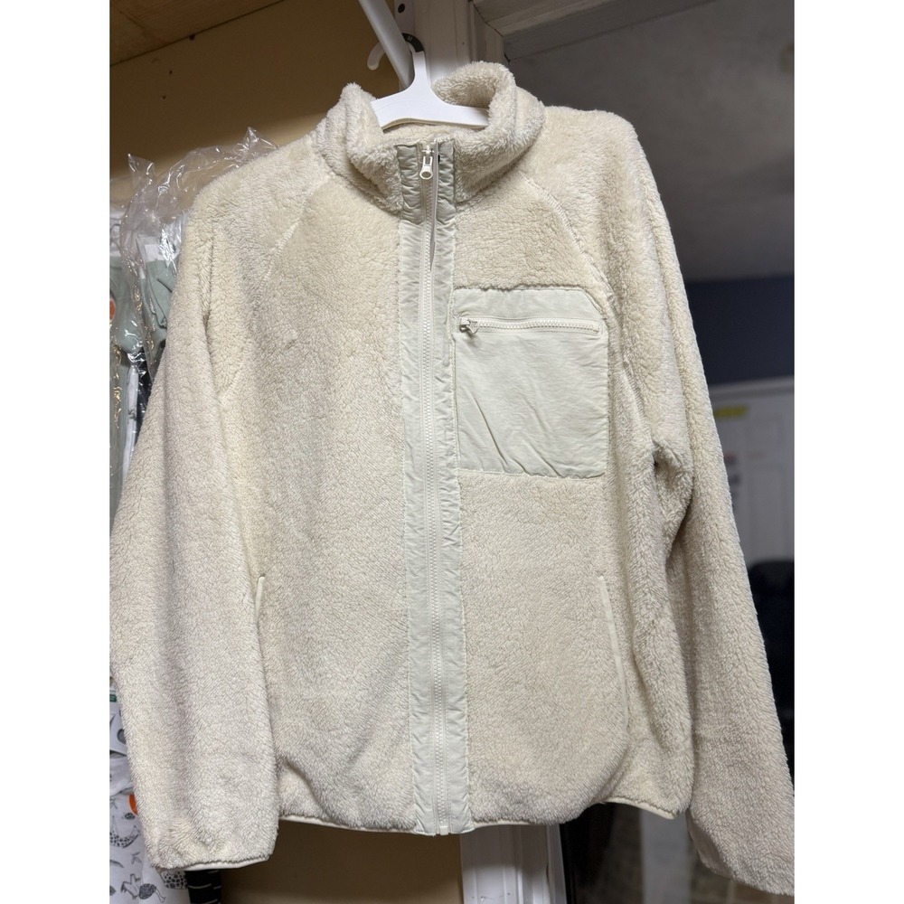 MEW WITH TAGS Goodfellow & Co Cream Sherpa Fleece Zip-up Jacket Medium